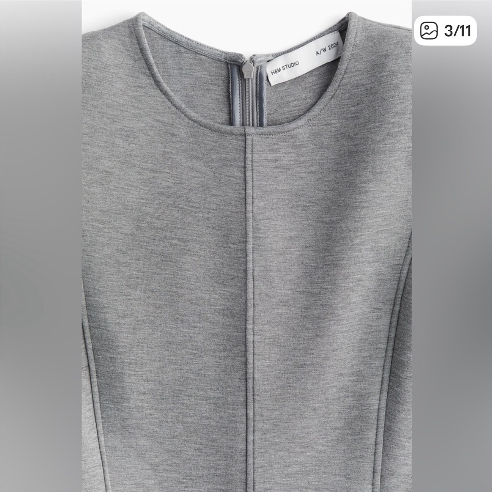 BRAND NEW H&M Studio Gray Hourglass T-Shirt Dress in XS - Picture 3 of 11